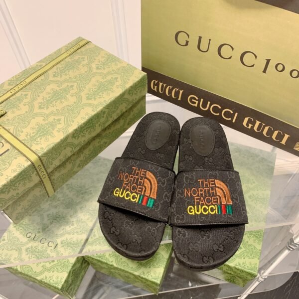 GG TNF x GG Slides Black Monogram - Slides
