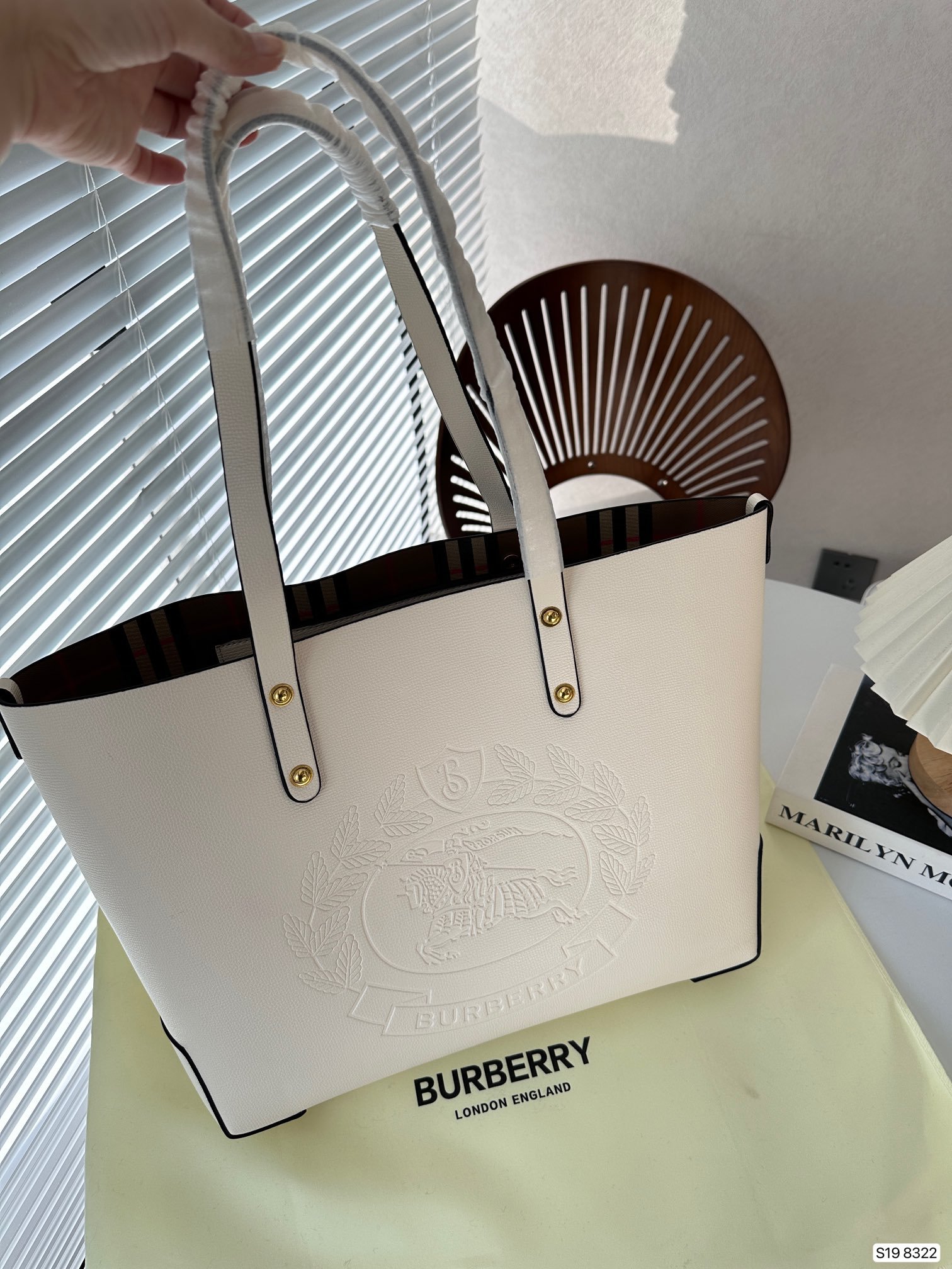 BBR Monogram Crest Tote Black/White Leather - Bag - Image 3