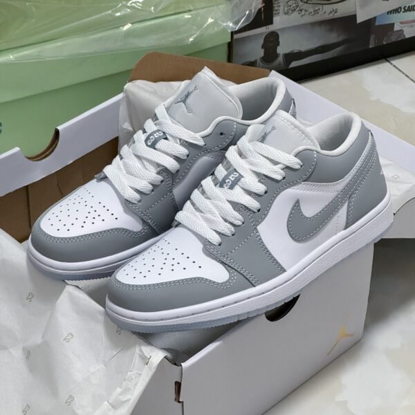 NK Air Jordan 1 Low White/Grey - Sneakers