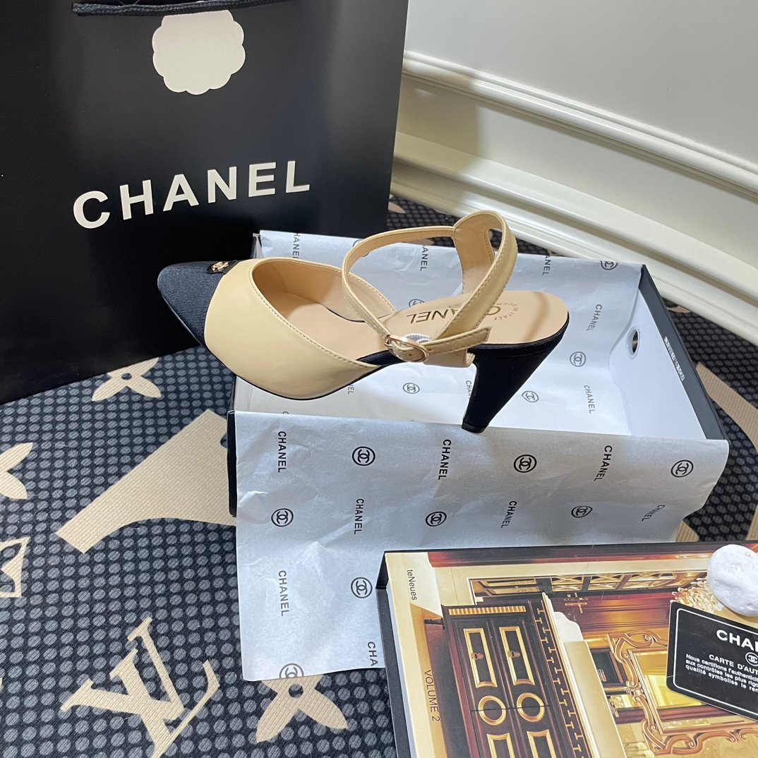 CC Slingback Ballerinas Beige/Black Leather - Heels - Image 5
