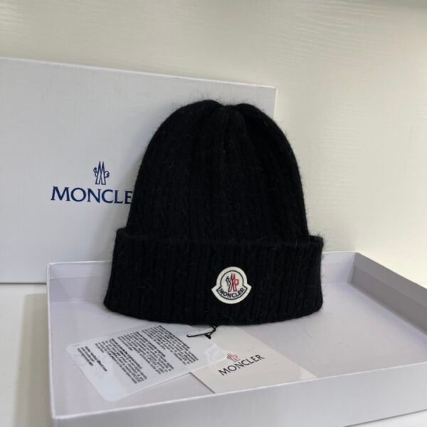 MCL Ribbed Wool Beanie Black/White Wool - Hat