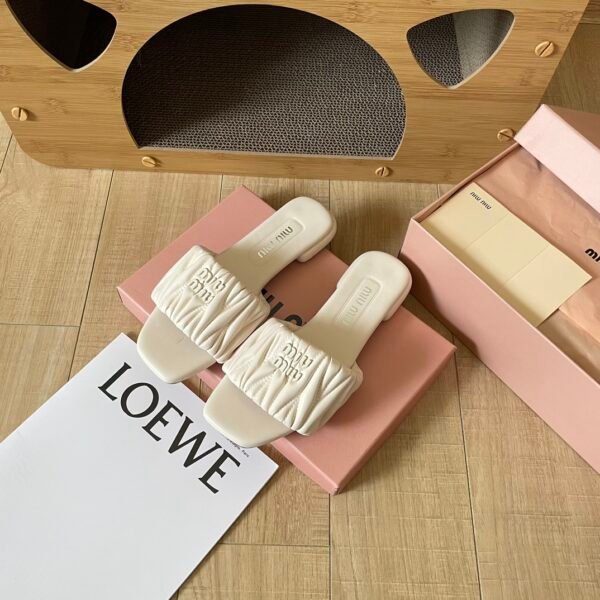 MIU Matelassé Slide Sandals - Sandals