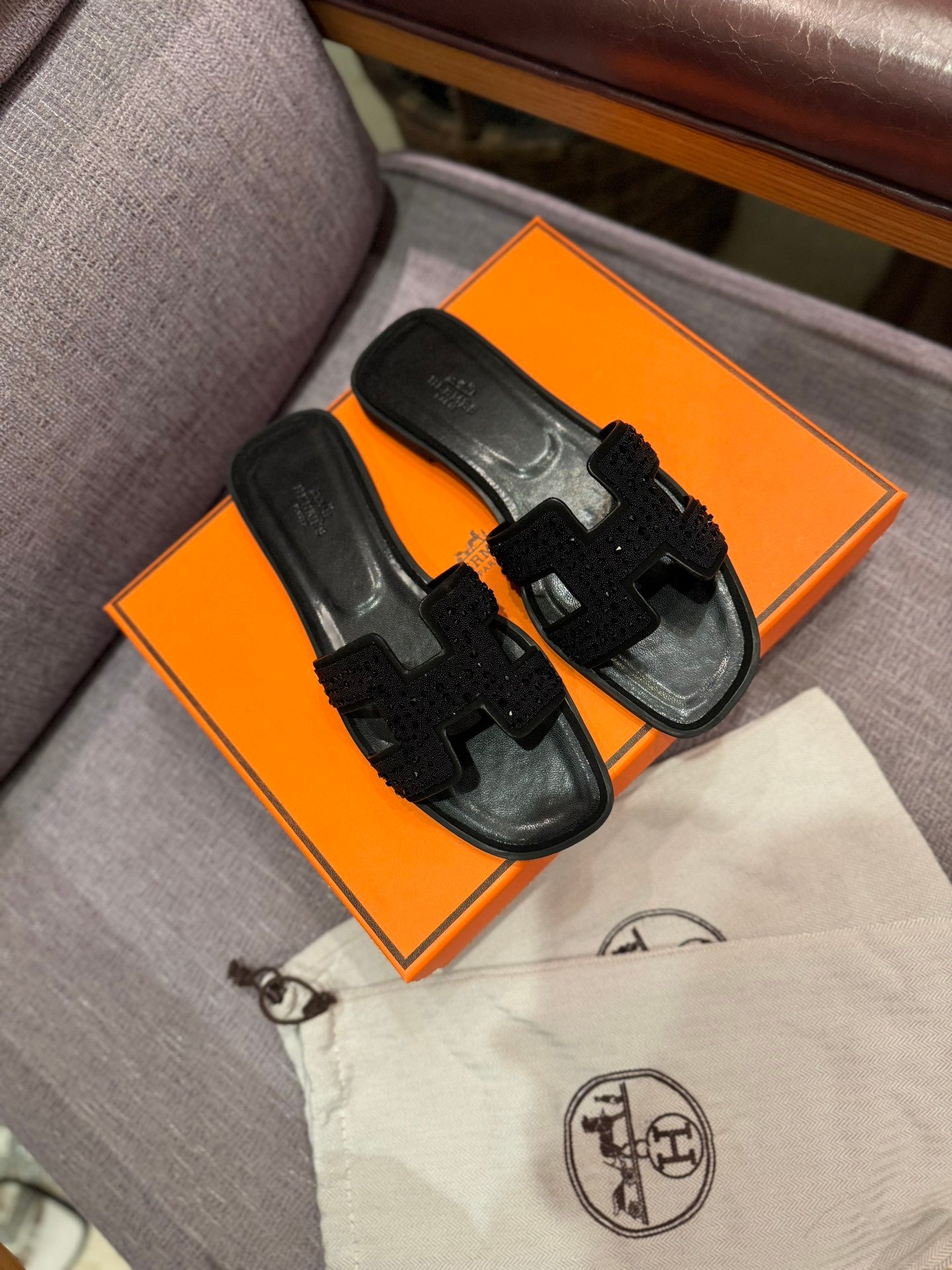 HM Oran Sandals Black Suede - Sandals