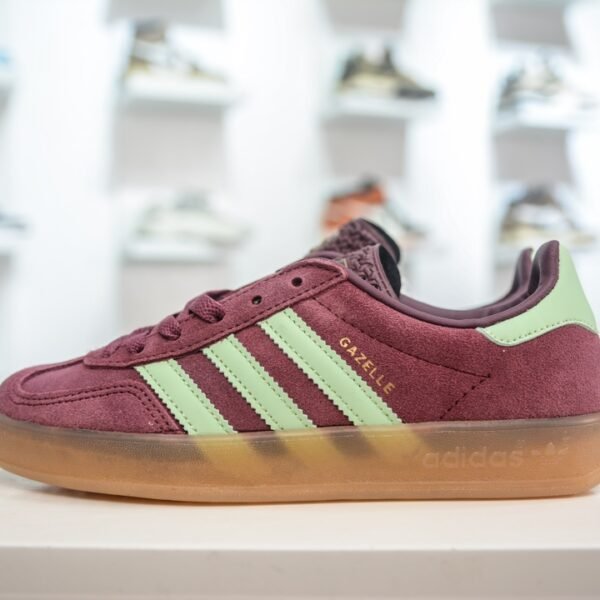 AD Gazelle Indoor Burgundy/Green Suede - Sneakers