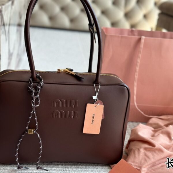 MIU Bowling Bag Brown Leather - Bag
