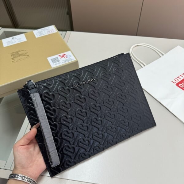 BBR Lola Clutch Black Embossed Leather - Bag