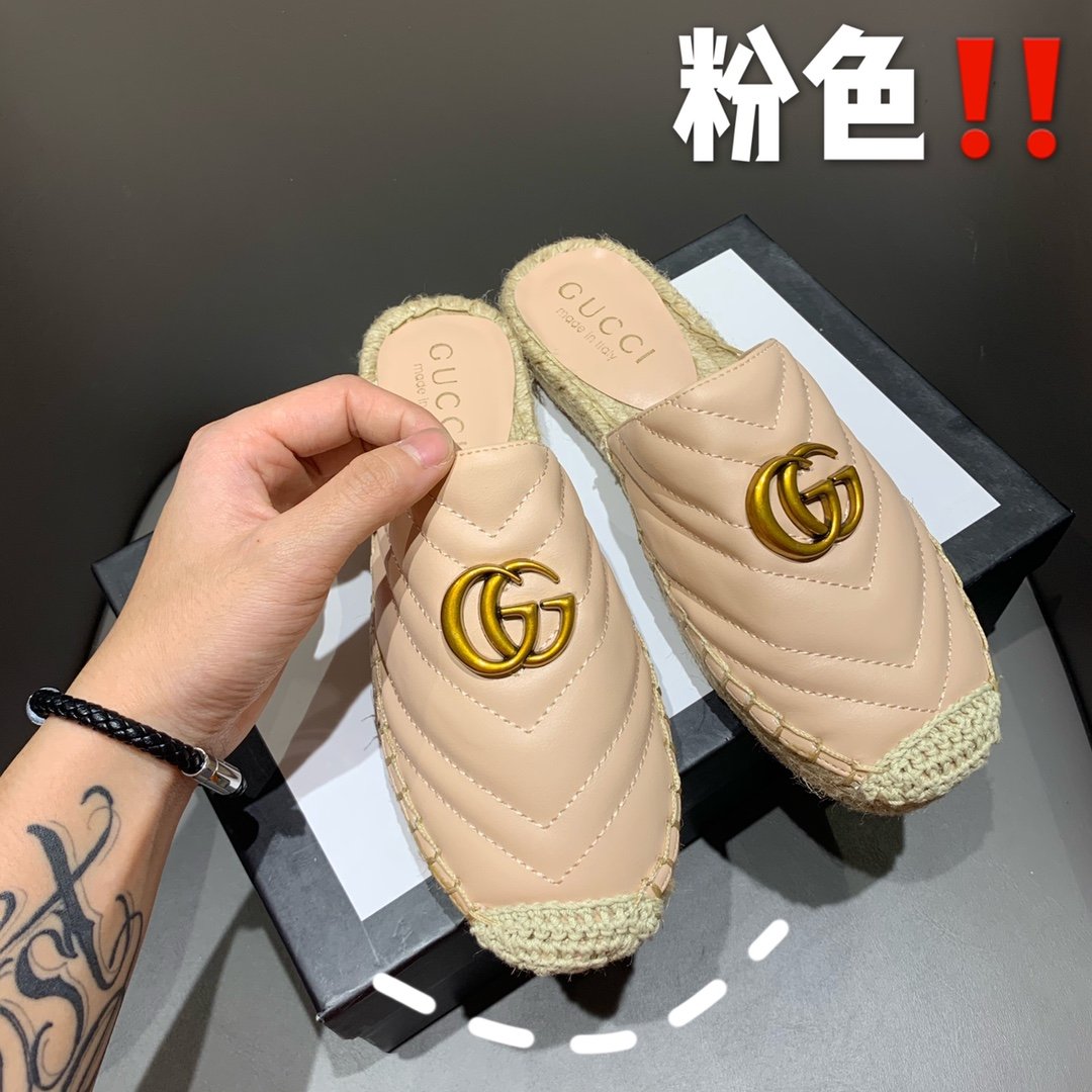 GG GG Marmont Espadrille Beige Leather - Shoes - Image 2