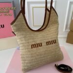 MIU Woven Raffia Tote Natural Raffia – Bag