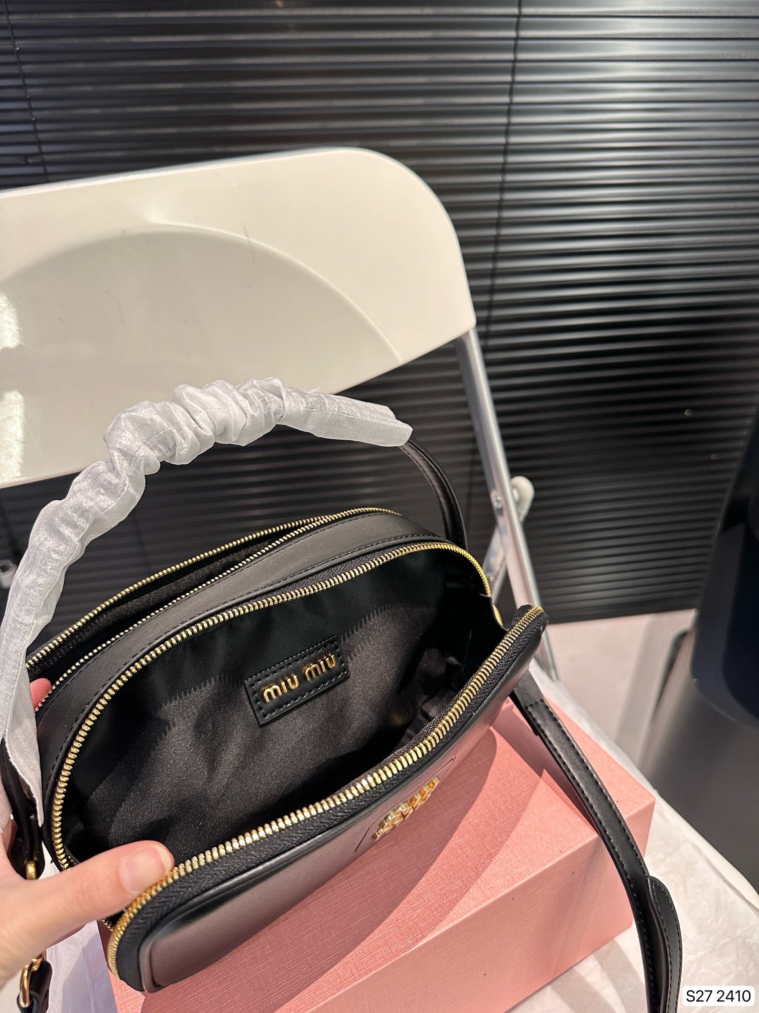 MIU Wander Matelassé Black Leather - Bag - Image 9