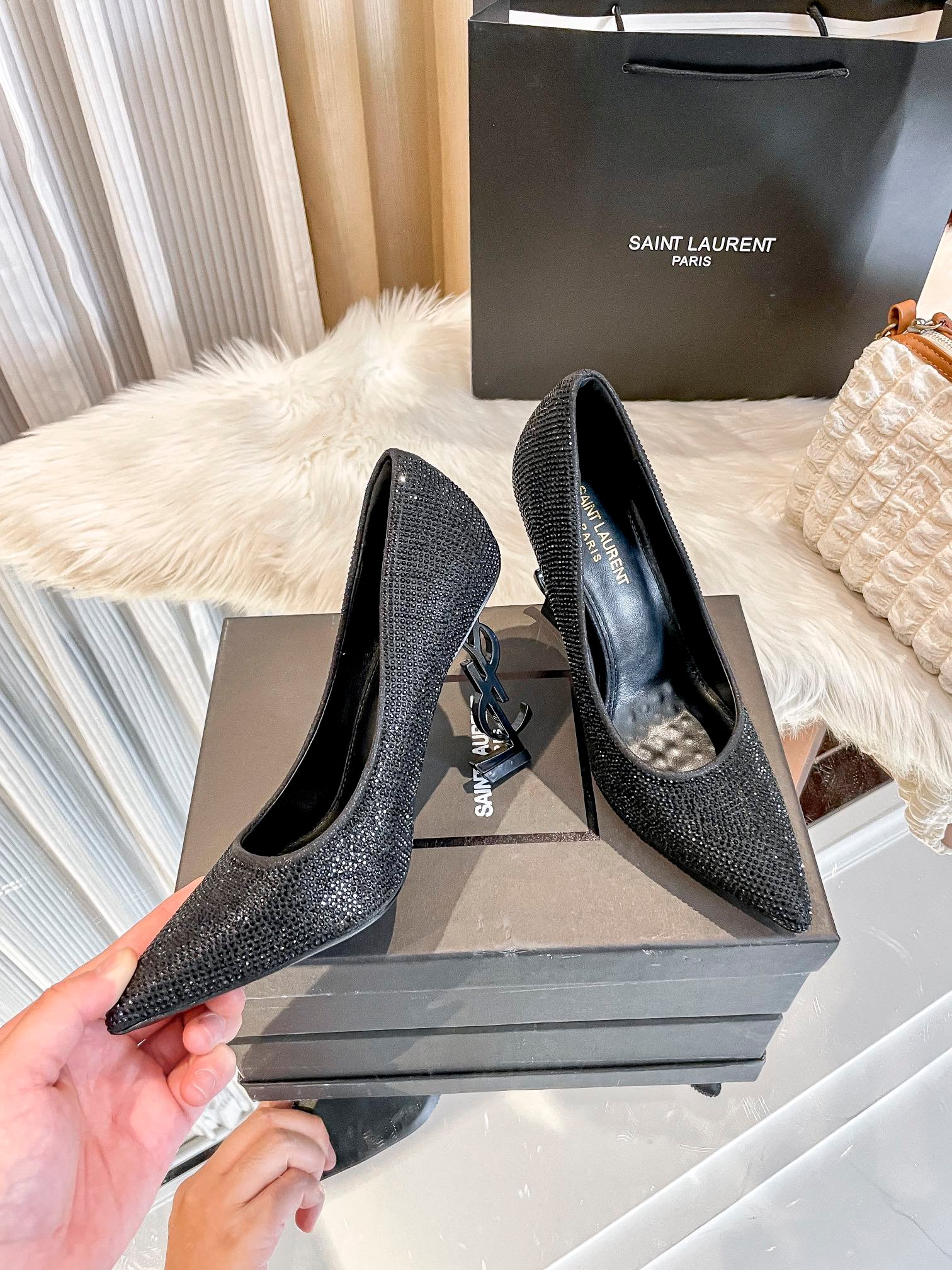 YSL Opyum Pumps Black Crystal - Heels - Image 7