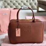 MIU Bowling Bag Brown Leather – Borsa