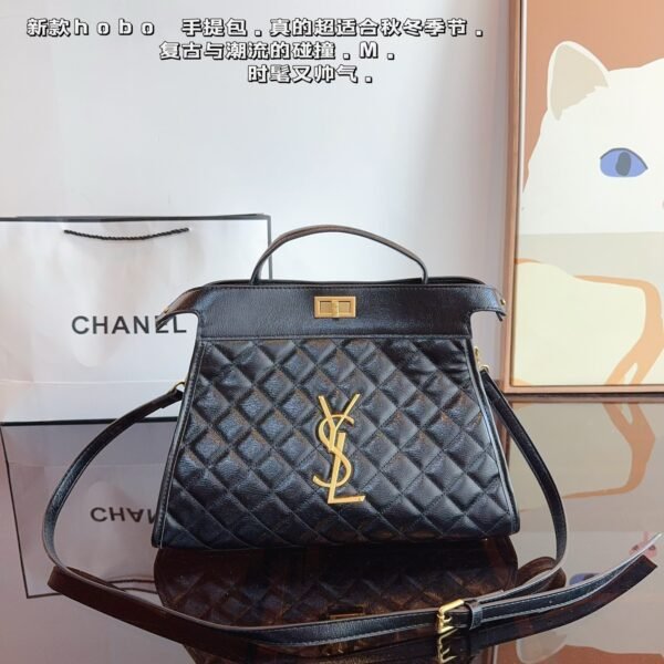 YSL Manhattan Small Black Leather - Bag