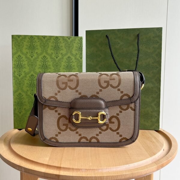 GG 1955 Horsebit Beige/Brown GG Supreme Canvas - Bag