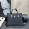 PR Saffiano Leather and Nylon Briefcase Black - Bag