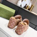 GG GG Platform Slide Beige GG Canvas – Slides