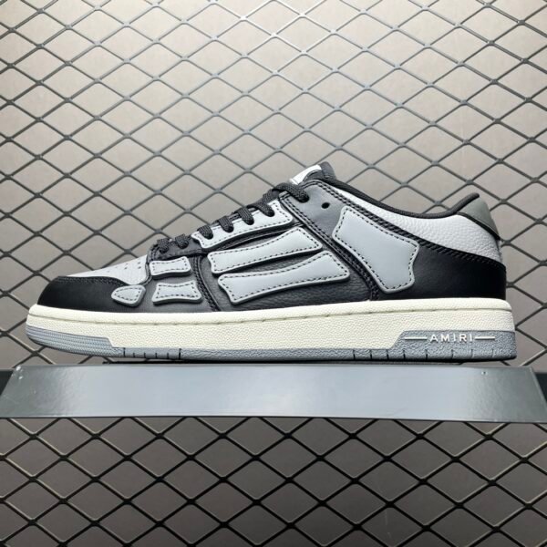 AMR Skeleton Low Black/Grey Leather - Sneakers