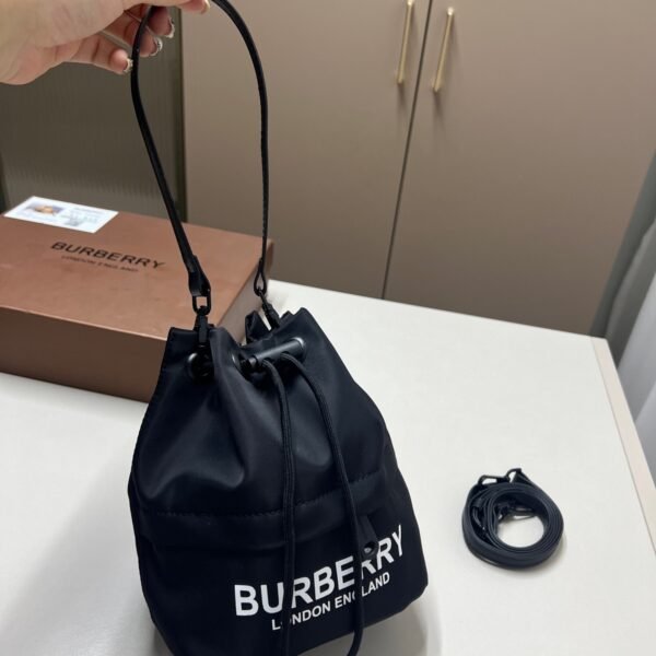 BBR Logo Print Nylon Bucket Bag Small Black - Bag