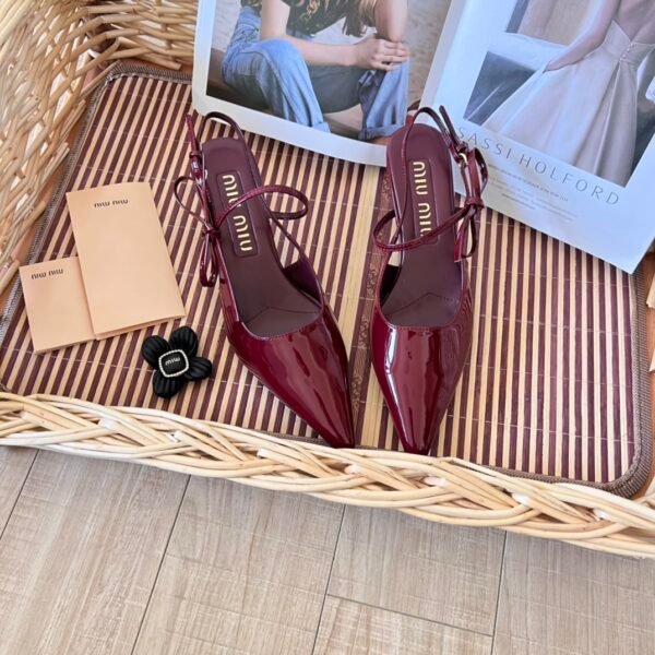 MIU Patent Leather Slingback Pumps - Heels