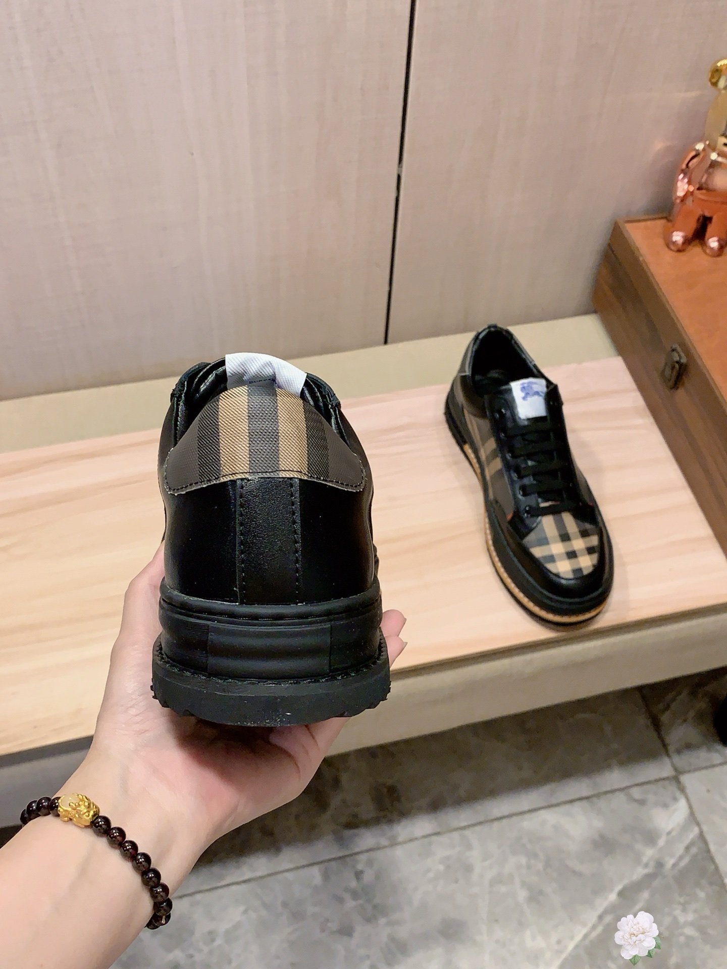 BBR Vintage Check Sneakers Black/Beige - Sneakers - Image 9