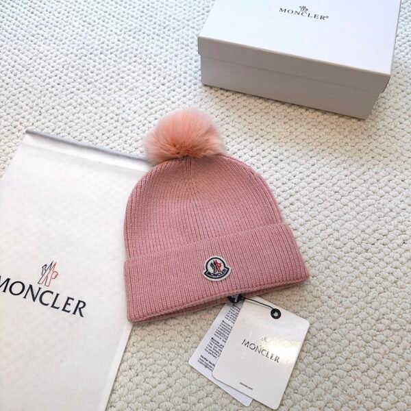MCL Pom Pom Beanie Pink Knit - Hat