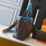 LV Neverfull MM Monogram with Blue Trim – Bag
