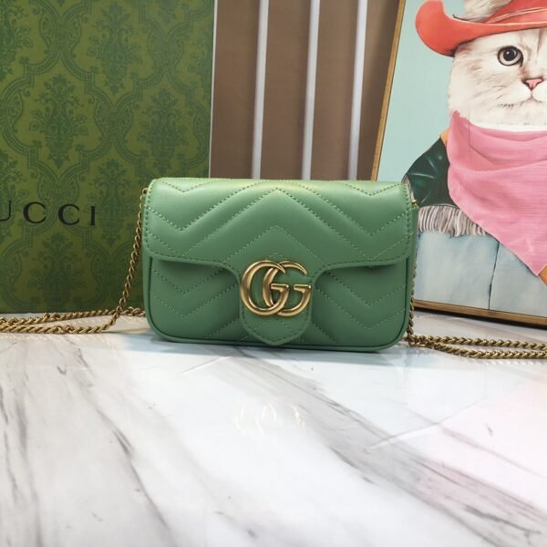 GG GG Marmont Mini Green Leather - Bag