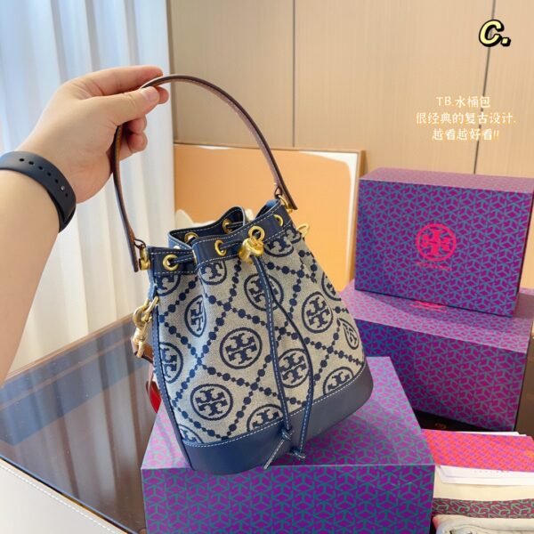 With folding box, Tb embossed bucket bag