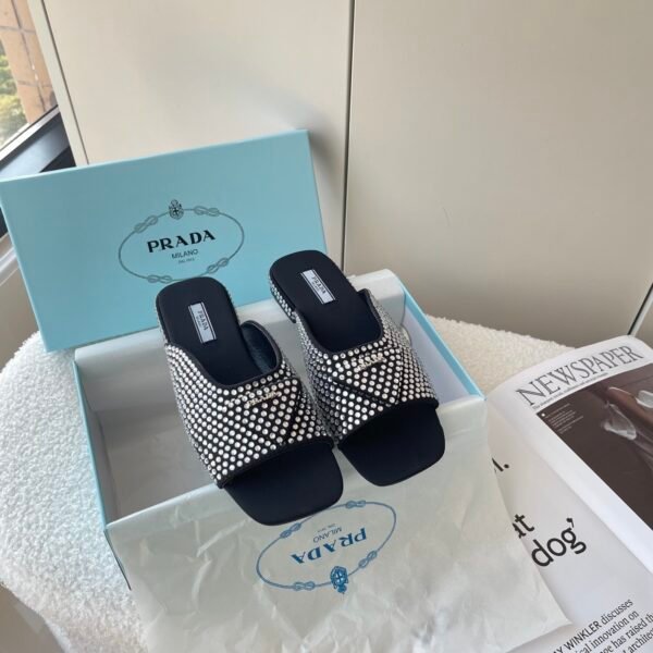 PR Crystal Embellished Mules - Slides