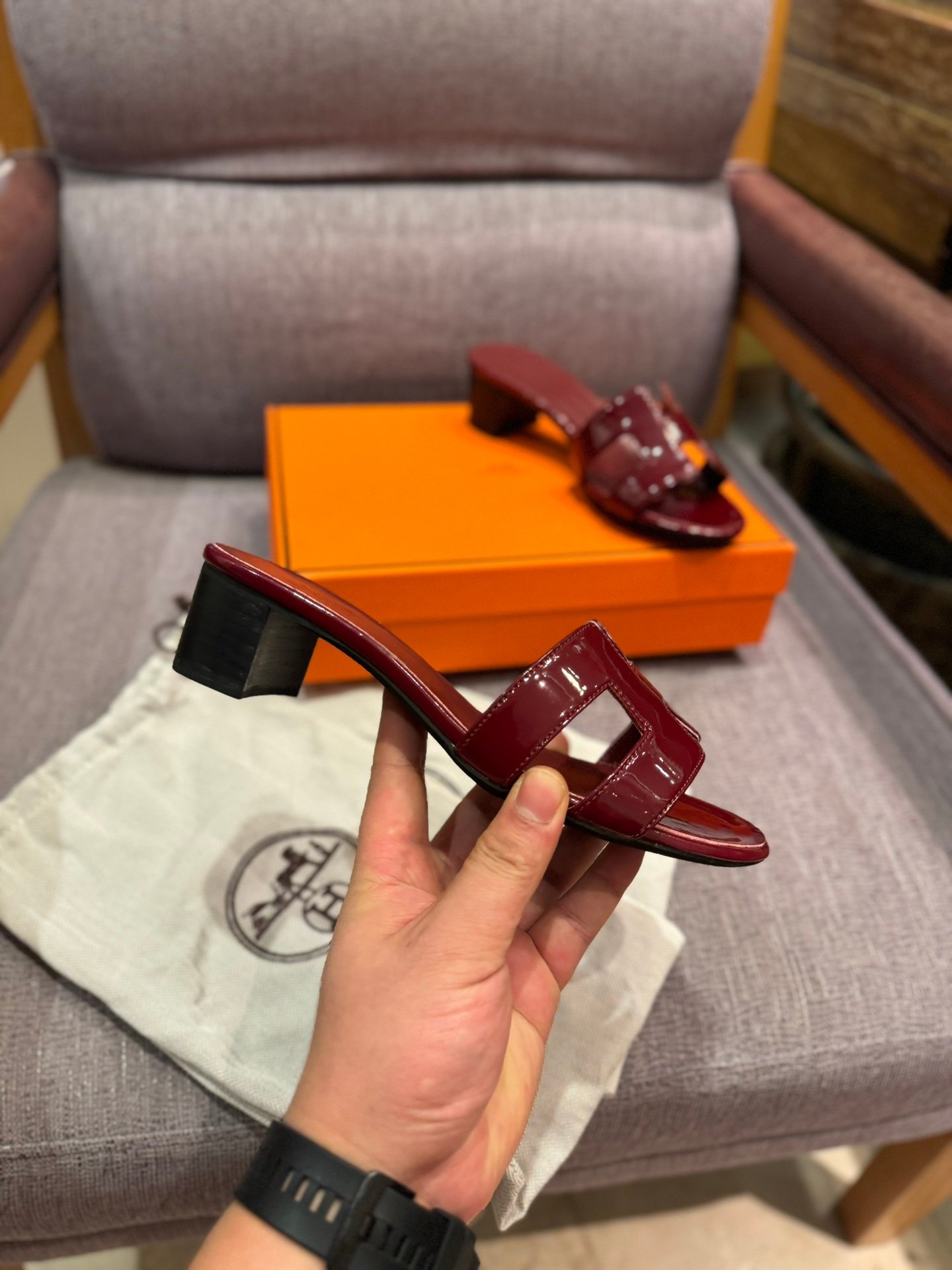 HM Oran Sandals Burgundy Leather - Sandals - Image 5