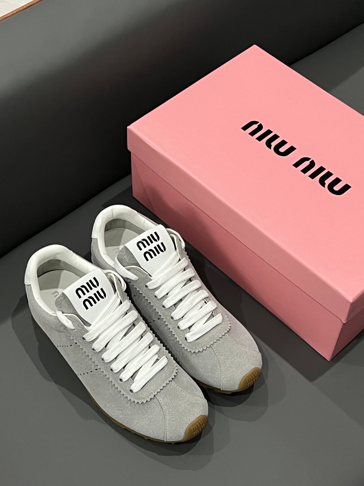 MIU Retro Trainer Grey Suede - Sneakers - Image 2