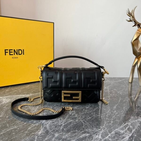 FD Baguette Mini Black Leather - Bag