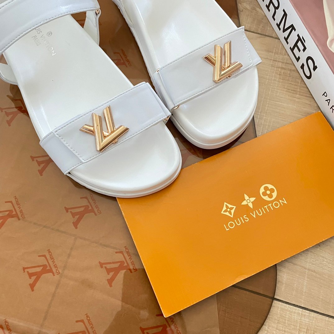 LV Paseo Flat Comfort Sandal White - Sandals - Image 7