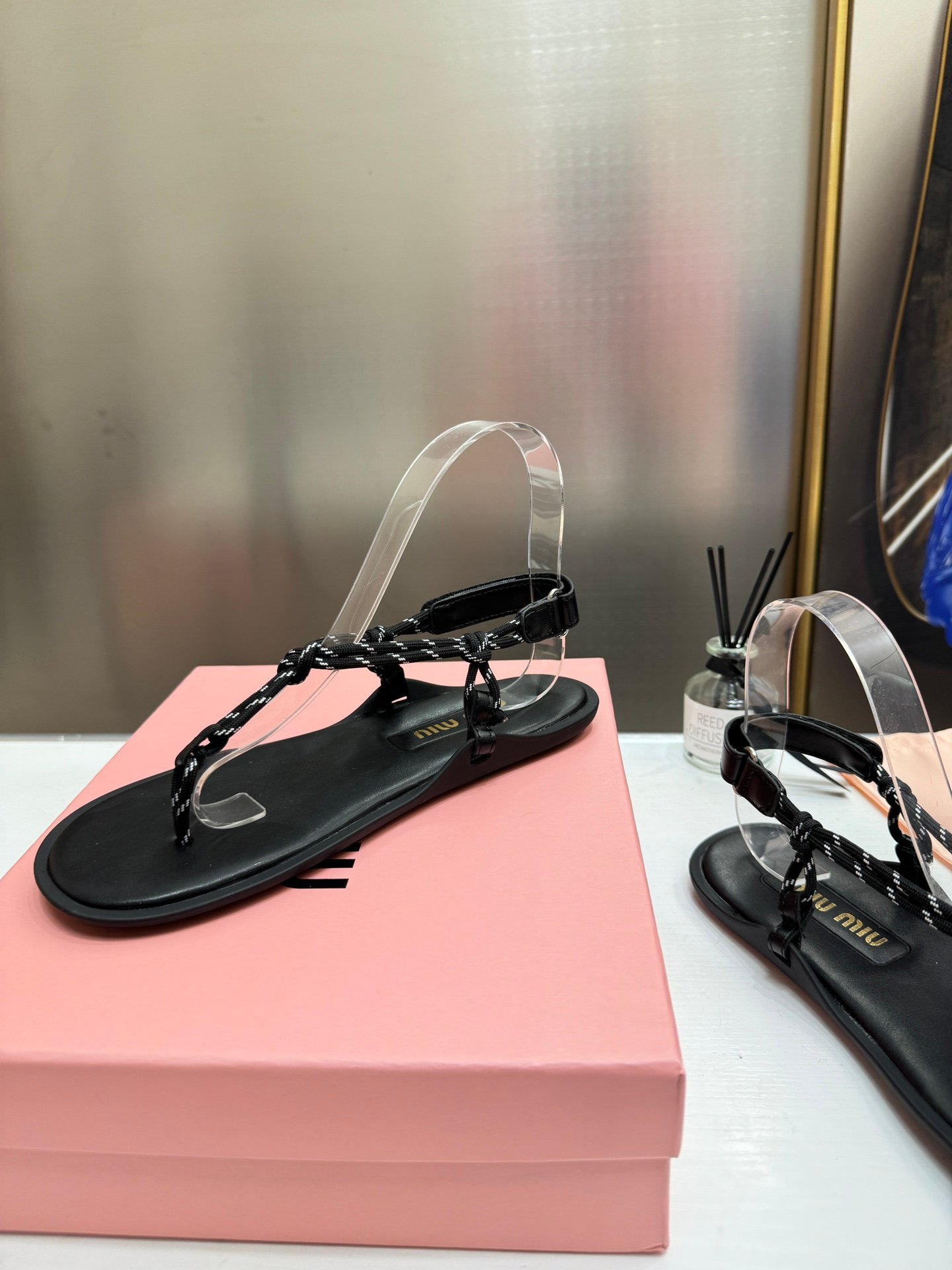 MIU Laced-Up Sandals Black - Sandals - Image 4