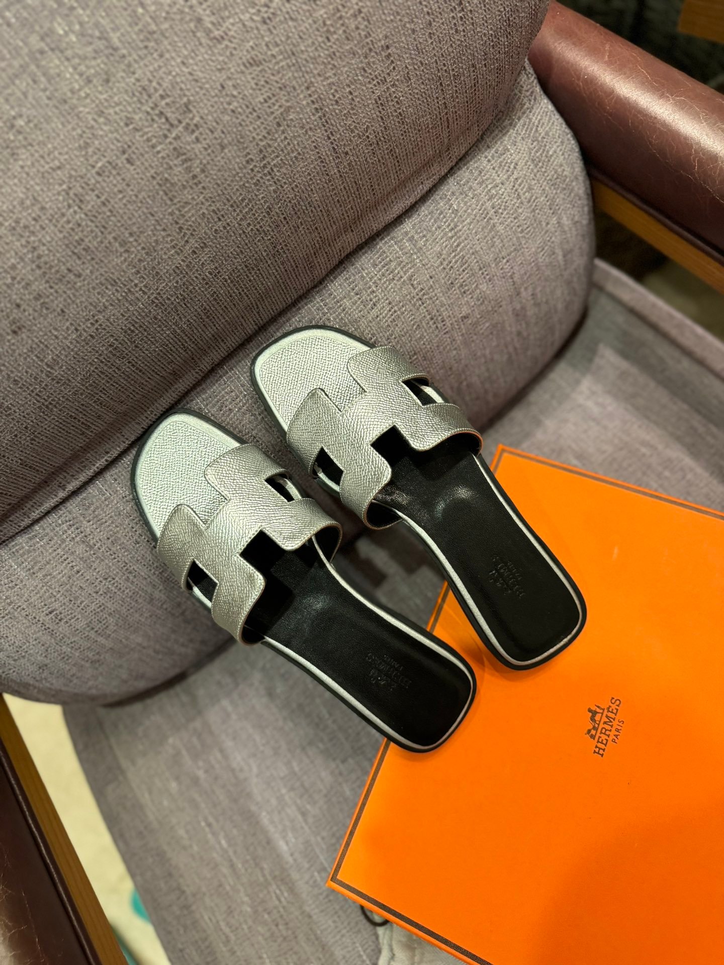 HM Oran Sandals Silver Leather - Sandals - Image 3