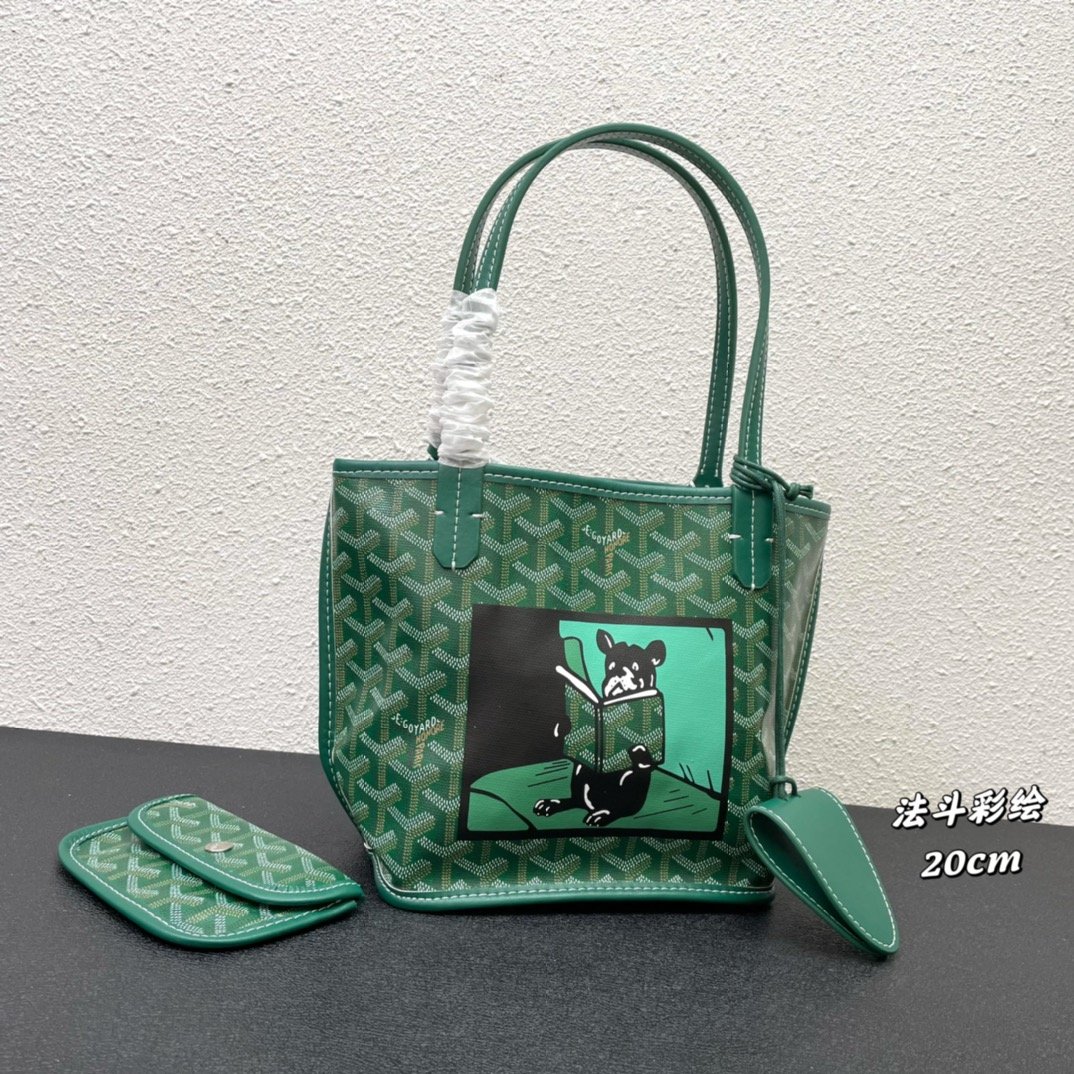 GYD Anjou 20cm Green Monogram - Bag - Image 3