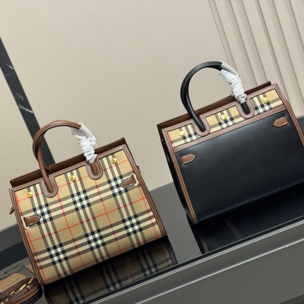 BBR Frances Medium Vintage Check Canvas and Leather - Bag