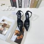 PR Pointed Toe Slingback Pumps – Heels – Black