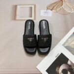 PR Woven Raffia Slides – Slide – Cuoio