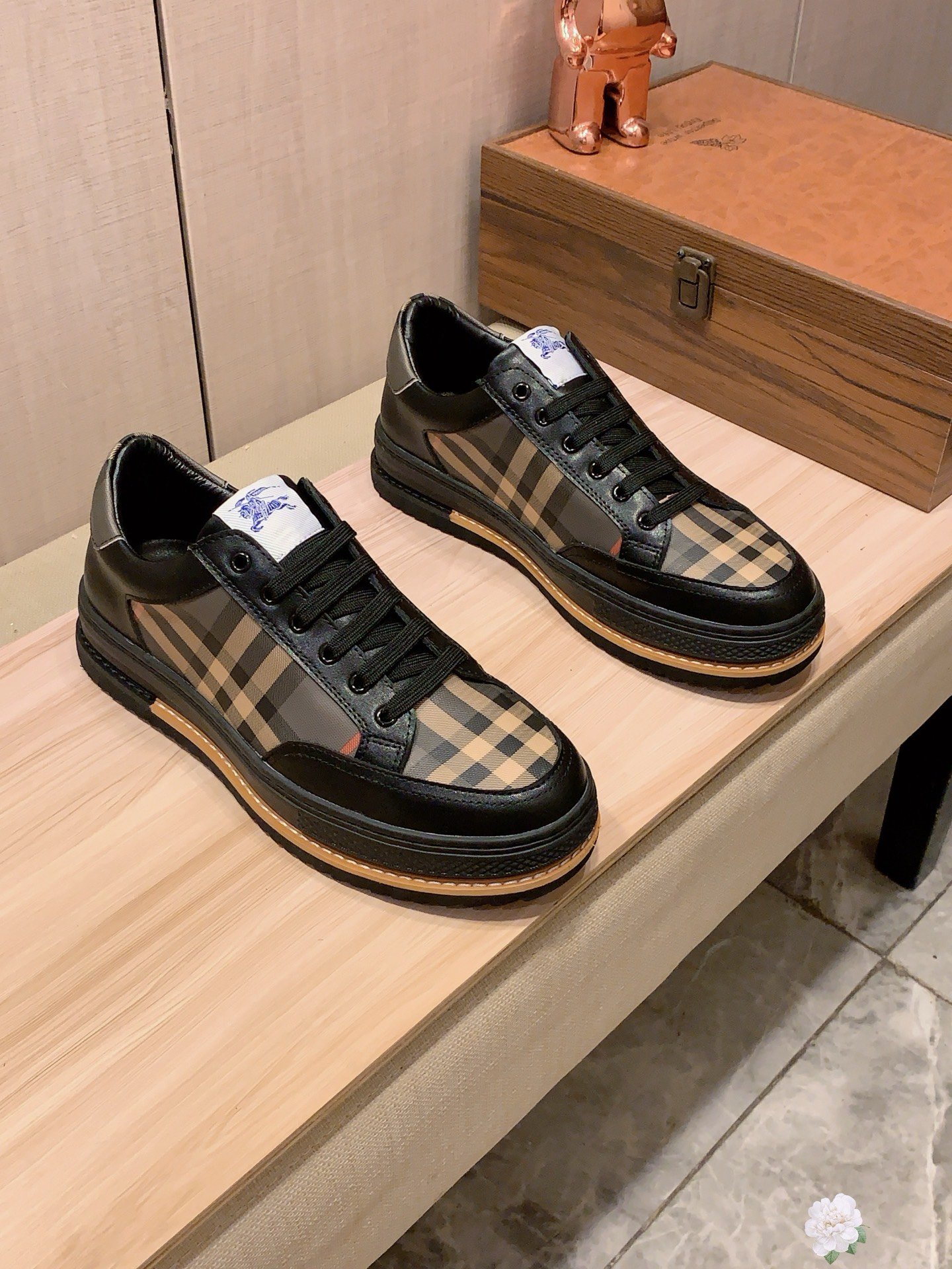 BBR Vintage Check Sneakers Black/Beige - Sneakers - Image 2
