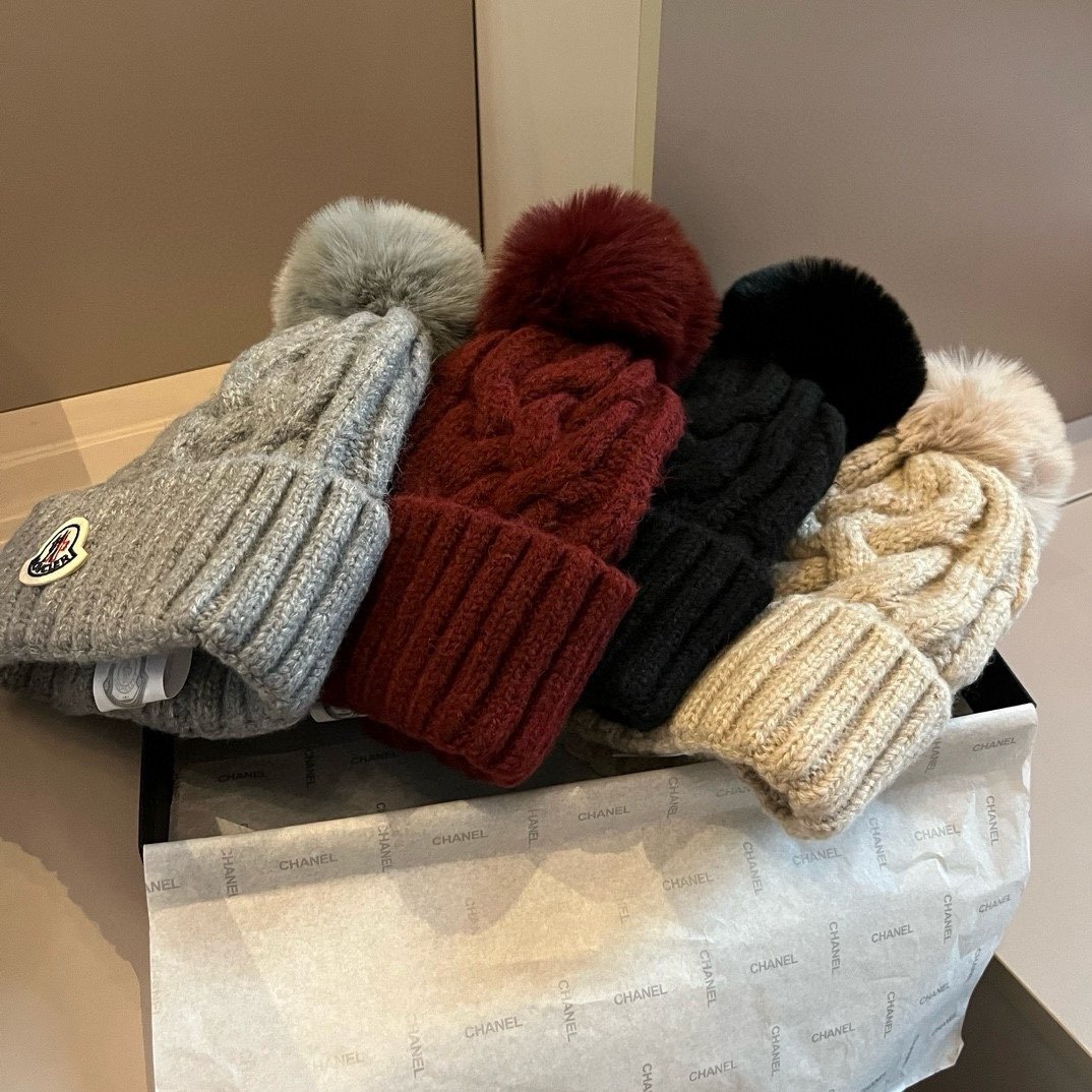 MCL Pom Pom Beanie Black Knit - Hat - Image 8