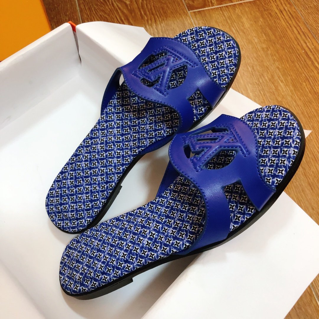 LV Paseo Flat Comfort Sandal Blue Monogram - Sandals - Image 7