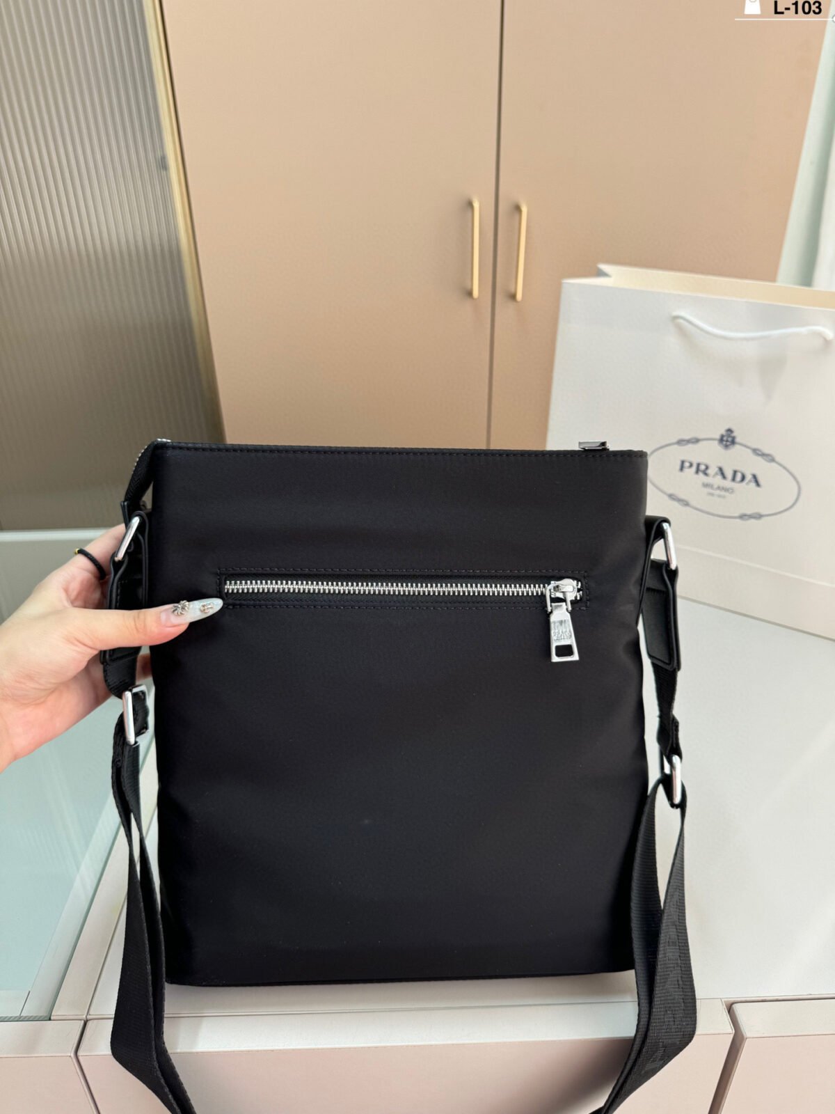 PR Nylon Messenger Black Nylon – Bag — 4