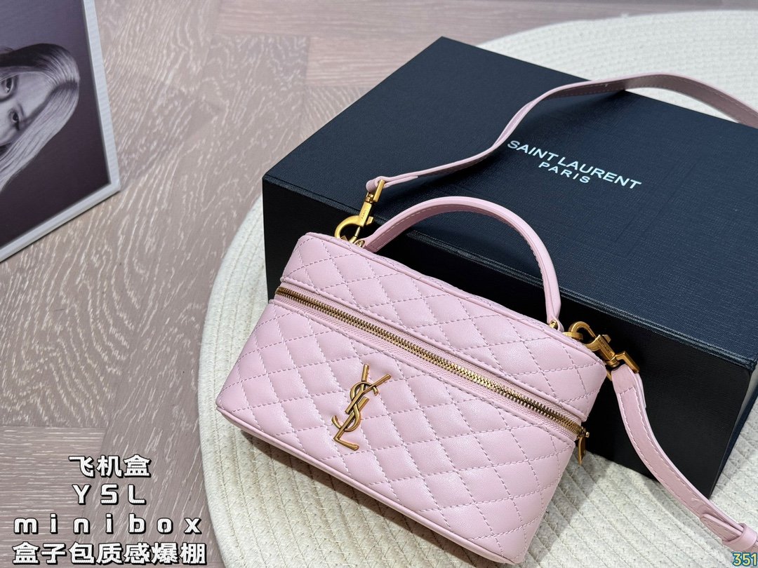 YSL Mini Lou Camera Bag Pink Quilted Leather - Bag