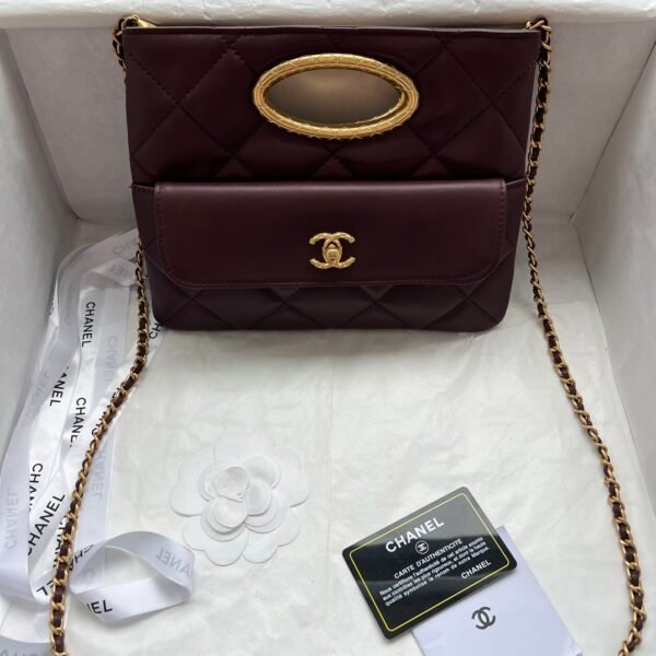 CC Evening Bag Burgundy Quilted Leather - Bag