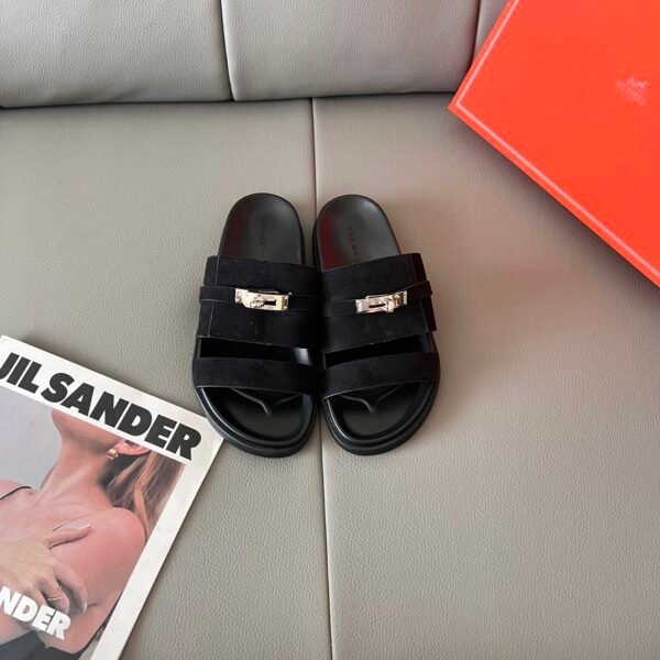 HM Oran Sandals Black Suede - Slides