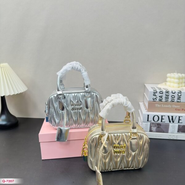 MIU Matelassé Bowling Bag Metallic Leather - Bag