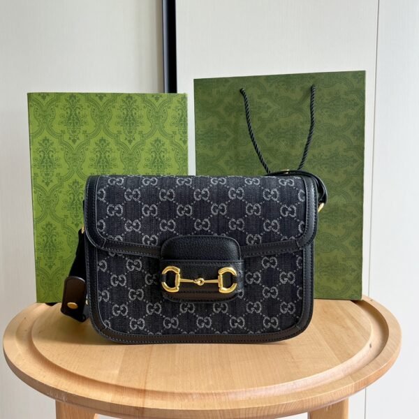 GG 1955 Horsebit Black GG Supreme Canvas - Bag