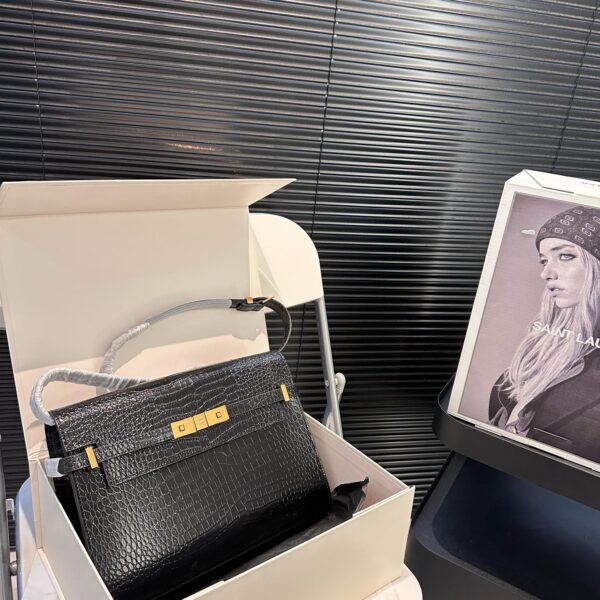 HM Kelly Black Crocodile - Bag