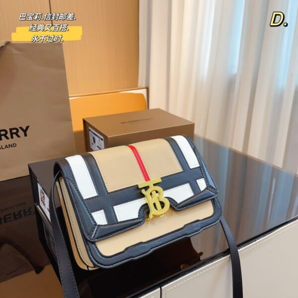 BBR TB Bag Small Beige/Black/Red Leather - Bag