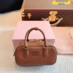 MIU Bowling Bag Brown/Black Leather – Bag